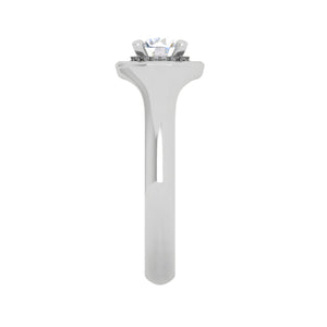 0.50 cts Solitaire Halo Diamond Platinum Ring JL PT RH RD 215   Jewelove.US