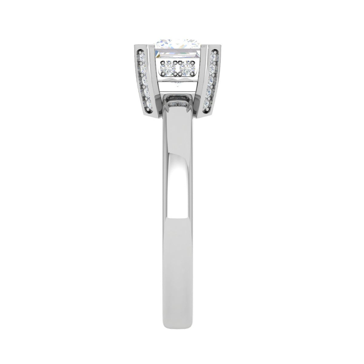 1.00 cts Princess Cut Solitaire Platinum Diamonds Ring JL PT RS PR 131   Jewelove.US