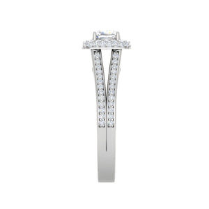 0.30 cts. Cushion Solitaire Double Halo Split Shank Platinum Ring JL PT RH CU 252   Jewelove.US