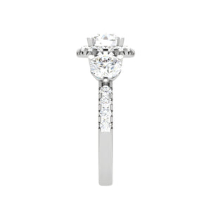 0.50cts Solitaire Platinum Halo Diamond Shank Ring JL PT REHS1603   Jewelove.US