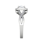 Load image into Gallery viewer, 0.50 cts Solitaire Square Halo Diamond with Twisted Shank Platinum Ring JL PT RH RD 274   Jewelove.US
