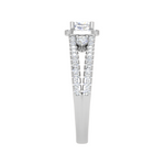 Load image into Gallery viewer, 0.50cts Cushion Cut Solitaire Halo Diamond Split Shank Platinum Ring JL PT R3 RD 174   Jewelove.US
