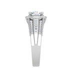 Load image into Gallery viewer, 0.50cts Halo Solitaire Halo Diamond Split Shank Platinum Ring JL PT TRG130020   Jewelove.US
