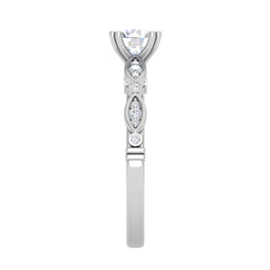 Designer 0.30 cts Solitaire Shank Diamond Platinum Ring for Women JL PT RV RD 120   Jewelove