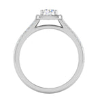 Load image into Gallery viewer, 0.50 cts Solitaire Square Halo Diamond Shank Platinum Ring JL PT RH RD 176   Jewelove.US
