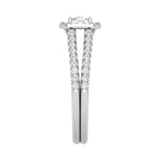 Load image into Gallery viewer, 0.50 cts Solitaire Square Halo Diamond Split Shank Platinum Ring JL PT RH RD 218   Jewelove.US
