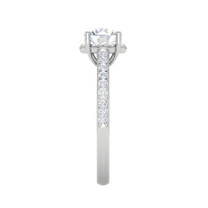 0.50 cts Solitaire Halo Diamond Shank Platinum Ring JL PT RH RD 238   Jewelove.US