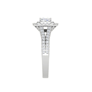 0.30 cts. Princess Cut Solitaire Double Halo Split Shank Platinum Engagement Ring JL PT JRW1513MM   Jewelove.US