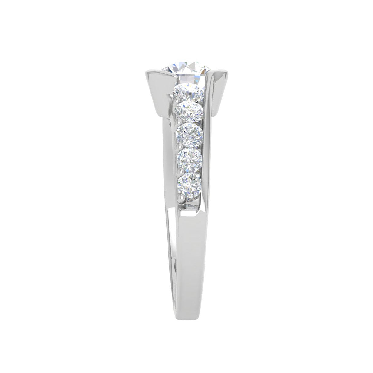 0.50 cts Solitaire Diamond Shank Platinum Ring JL PT WB5735E   Jewelove.US