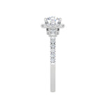 Load image into Gallery viewer, 0.50cts Halo Solitaire Diamond Shank Platinum Ring for Women   Jewelove.US
