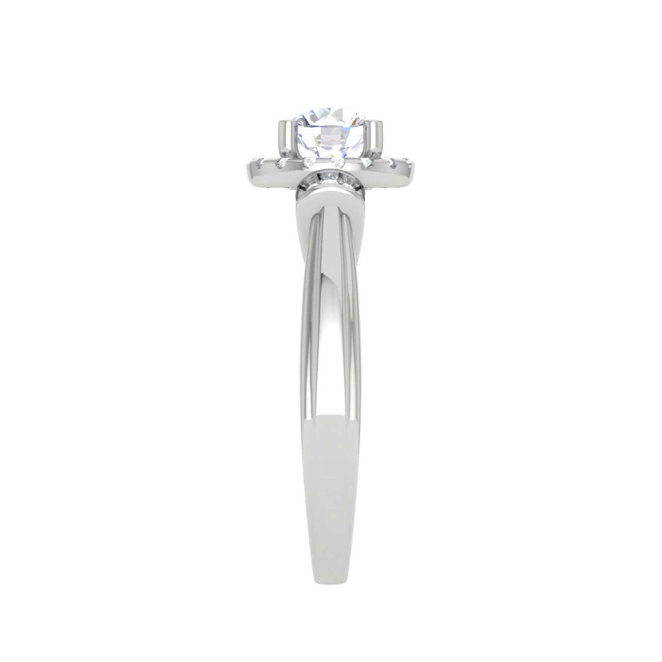 0.50 cts Solitaire Halo Diamond Platinum Ring JL PT JRW2586MM   Jewelove.US