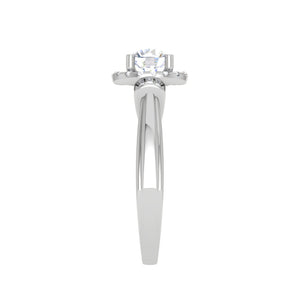 0.50 cts Solitaire Halo Diamond Platinum Ring JL PT JRW2586MM   Jewelove.US