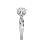 Load image into Gallery viewer, 0.50 cts Solitaire Halo Diamond with Twisted Shank Platinum Ring JL PT RH RD 276   Jewelove.US
