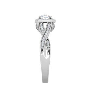 0.50 cts Solitaire Halo Diamond with Twisted Shank Platinum Ring JL PT RH RD 276   Jewelove.US