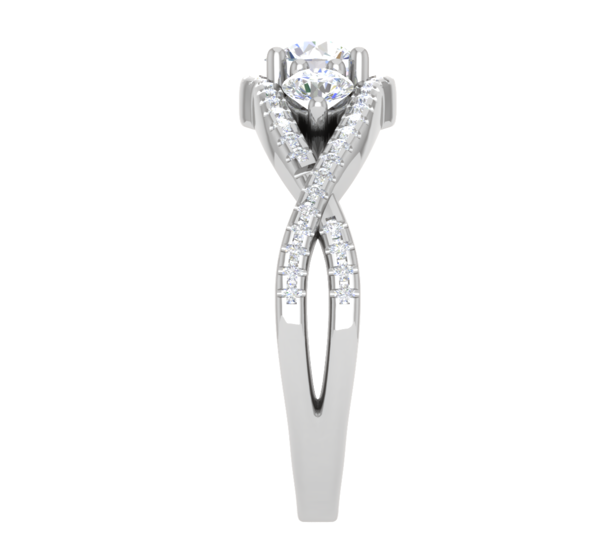 0.50 cts Solitaire with Twisted Shank Diamond Platinum Ring JL PT R3 RD 169   Jewelove.US