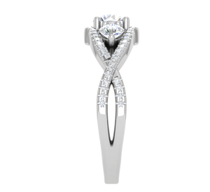 0.50 cts Solitaire with Twisted Shank Diamond Platinum Ring JL PT R3 RD 169   Jewelove.US