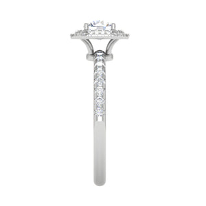 0.50 cts Solitaire Double Halo Diamond Shank Platinum Ring JL PT RH RD 230   Jewelove.US