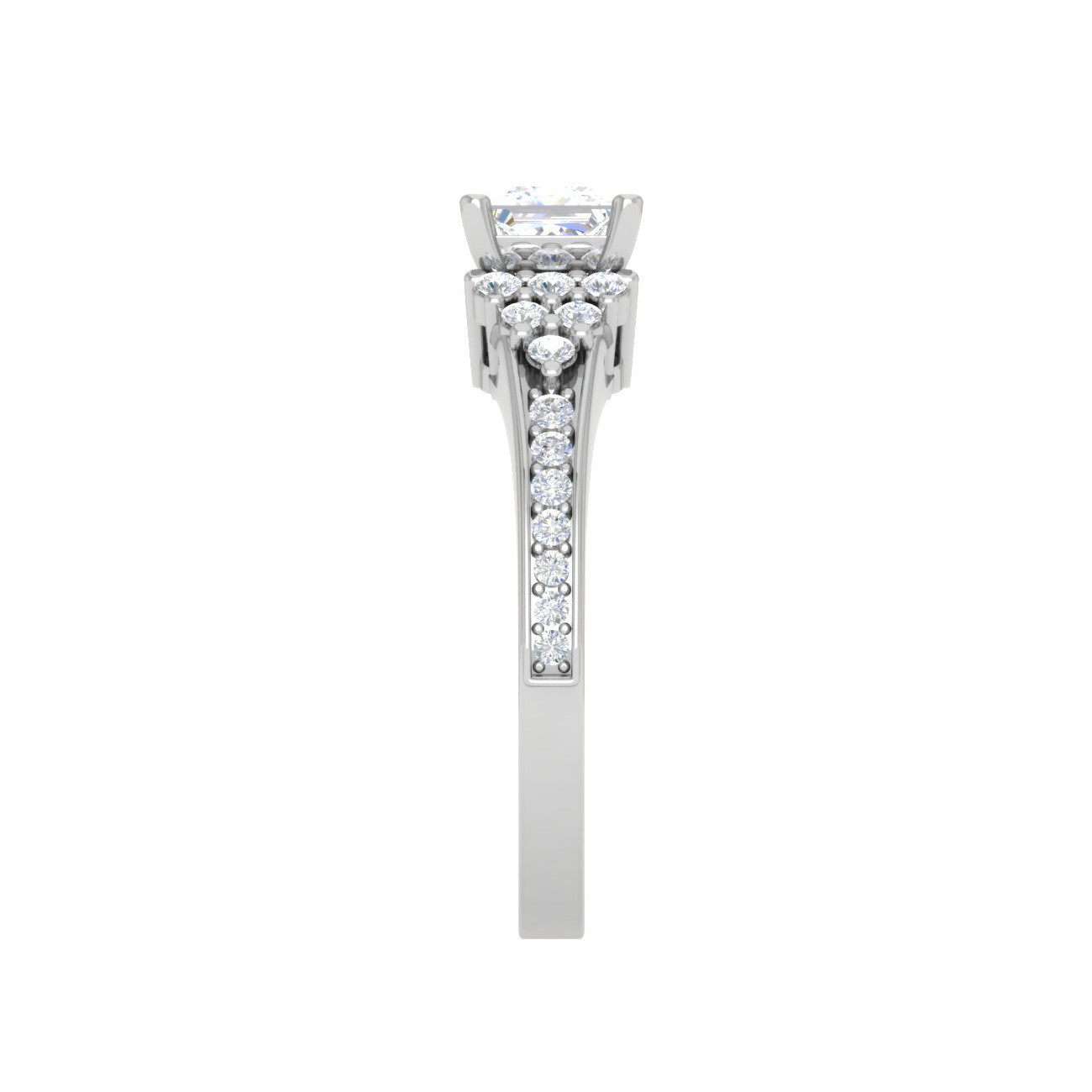 0.30cts. Princess Cut Diamond Shank Platinum Solitaire Engagement Ring JL PT DR7962M   Jewelove.US