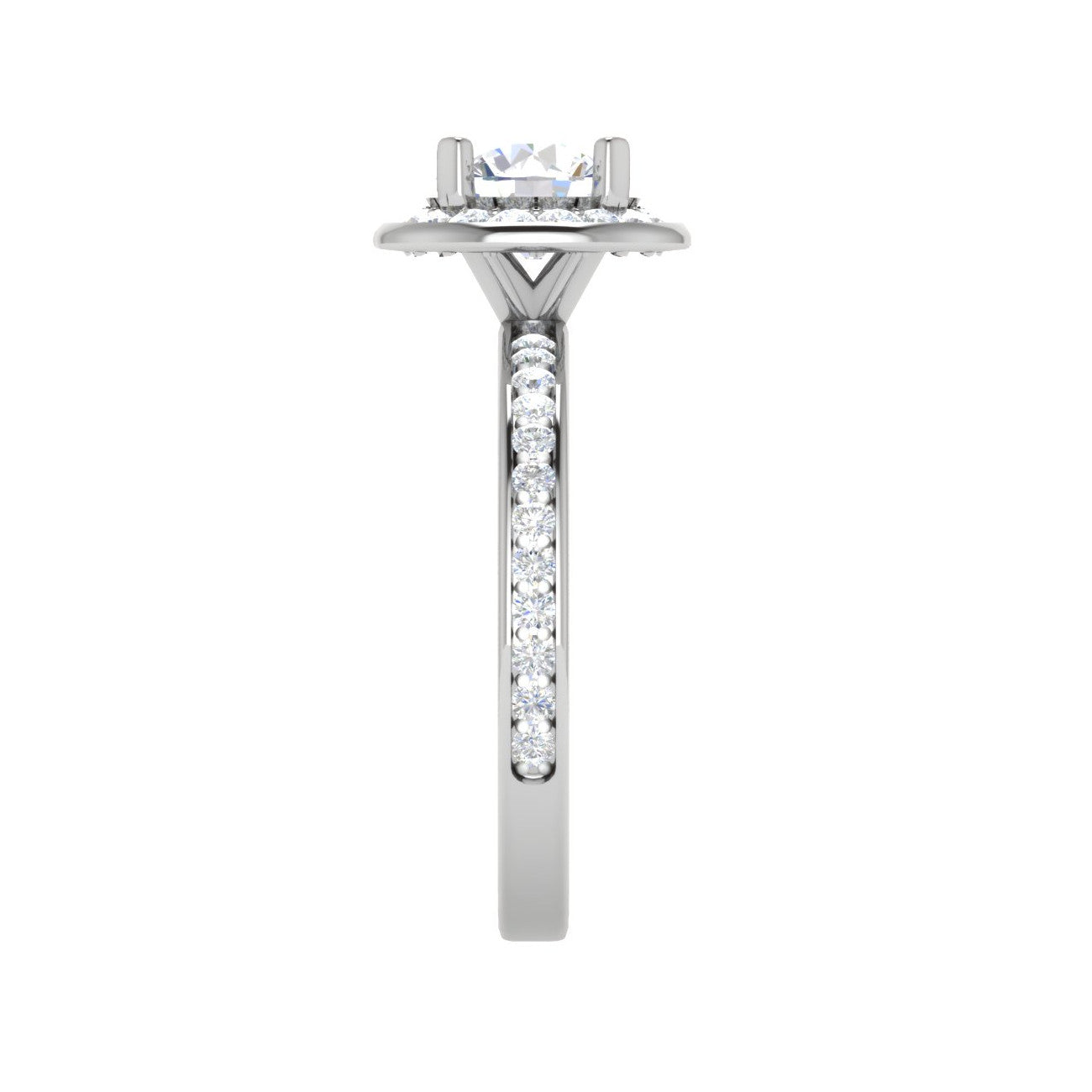 0.70 cts Solitaire Halo Diamond Shank Platinum Ring JL PT RH RD 148   Jewelove.US