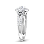 Load image into Gallery viewer, 0.50 cts. Solitaire Double Halo Diamond Split Shank Platinum Ring JL PT RP CU 191   Jewelove.US
