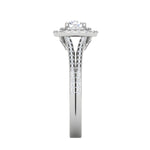 Load image into Gallery viewer, 0.50 cts Solitaire Square Double Halo Diamond Split Shank Platinum Ring JL PT RH RD 263   Jewelove.US
