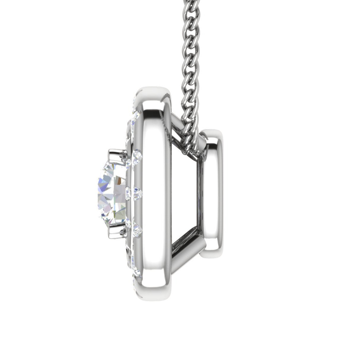 Designer Platinum with Diamond Solitaire Pendant JL PT PF RD 107   Jewelove.US