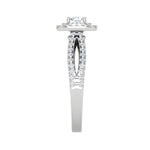 Load image into Gallery viewer, 0.50 cts Solitaire Square Double Halo Diamond Split Shank Platinum Ring JL PT RH RD 281   Jewelove.US
