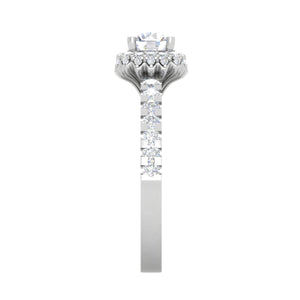 0.50 cts Solitaire Single Halo Diamond Shank Platinum Ring JL PT RH RD 191   Jewelove.US