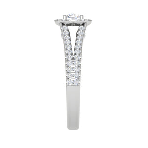 0.50 cts Solitaire Halo Diamond Split Shank Platinum Ring JL PT RH RD 224   Jewelove.US