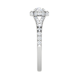 0.50 cts Solitaire Halo Diamond Shank Platinum Ring JL PT RH RD 234   Jewelove.US