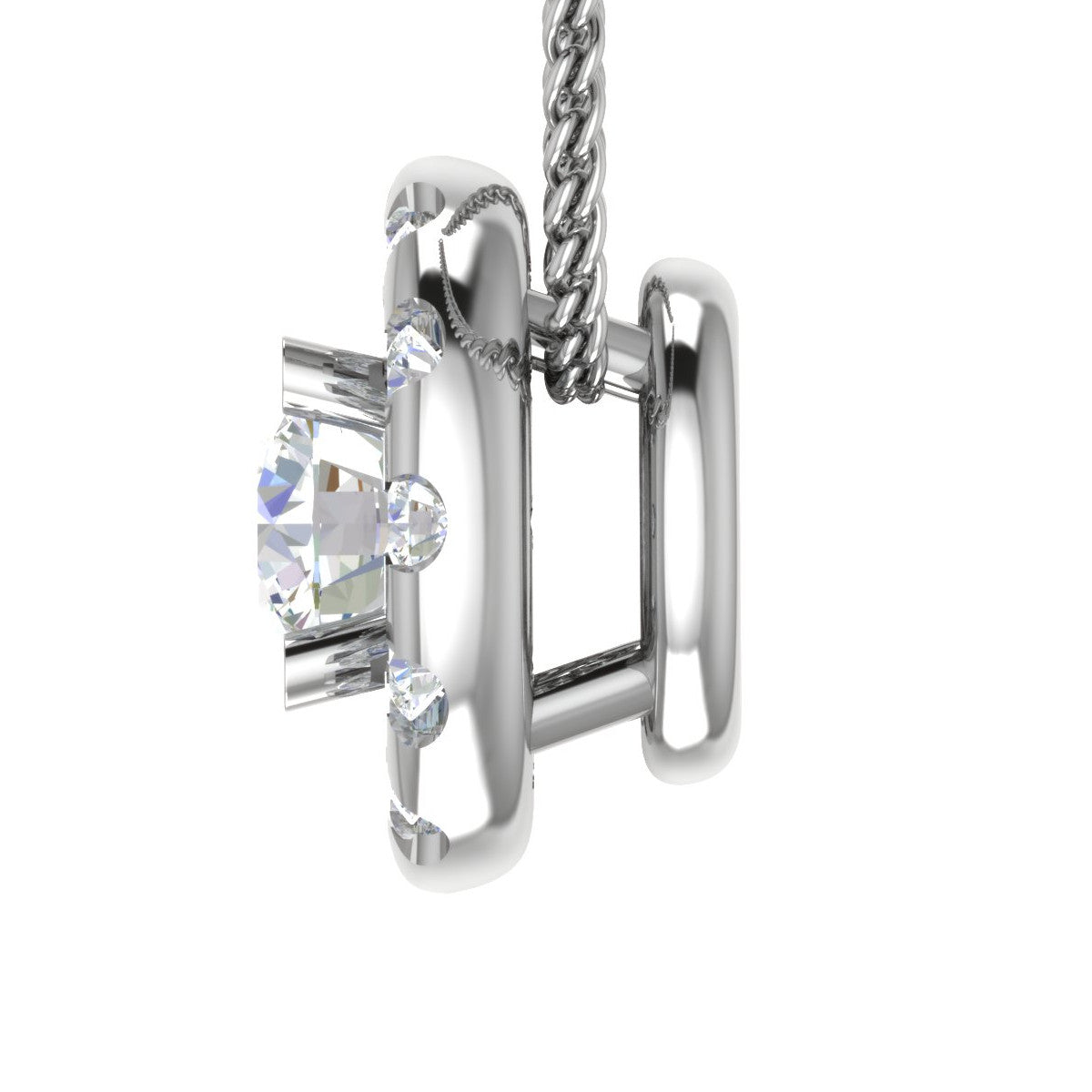 Designer Platinum with Diamond Solitaire Pendant JL PT PF RD 108   Jewelove.US