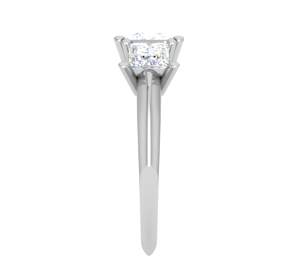 1.00 cts. Princess Cut Solitaire Platinum Diamond Accents Ring JL PT R3 PR 131   Jewelove.US