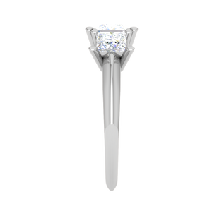 1.00 cts. Princess Cut Solitaire Platinum Diamond Accents Ring JL PT R3 PR 131   Jewelove.US