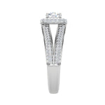 Load image into Gallery viewer, 0.50 cts Solitaire Square Double Halo Diamond Split Shank Platinum Ring JL PT RH RD 194   Jewelove.US
