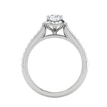 Load image into Gallery viewer, 0.50 cts Solitaire Square Halo Diamond Split Platinum Ring JL PT RH RD 180   Jewelove.US
