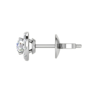 Platinum Solitaire Halo Earrings JL PT E EF10871   Jewelove.US