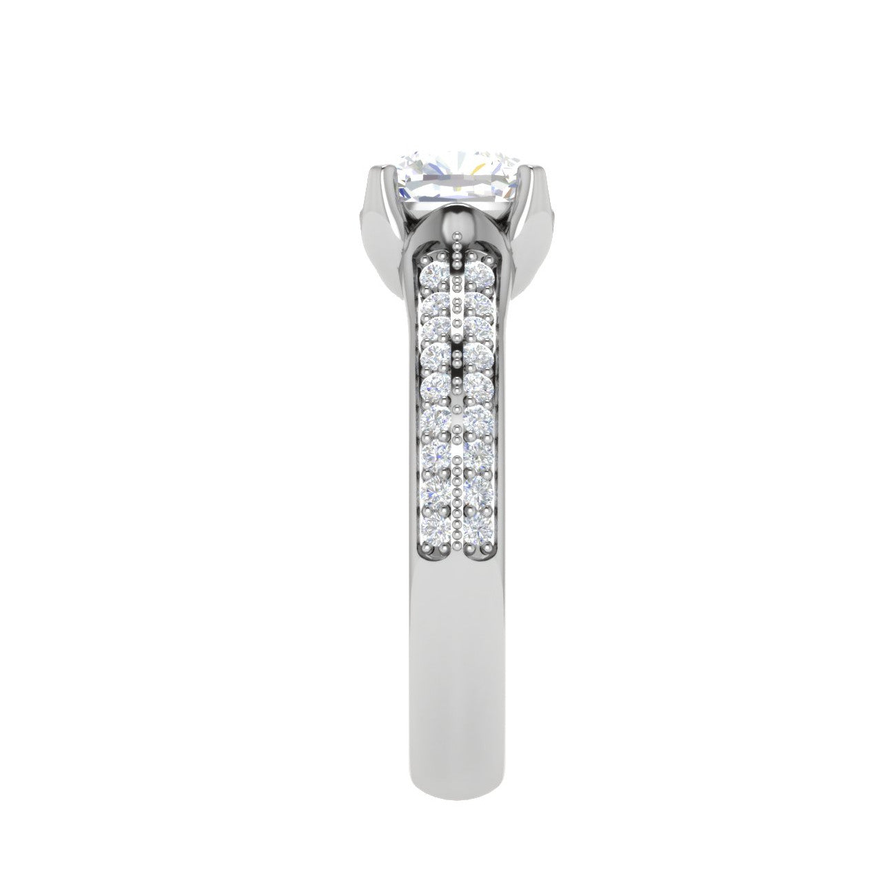 0.50 cts. Cushion Solitaire Diamond Split Shank Platinum Ring JL PT RP CU 103   Jewelove.US