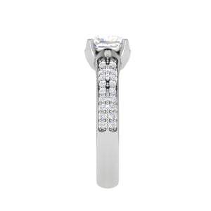 0.50 cts. Cushion Solitaire Diamond Split Shank Platinum Ring JL PT RP CU 103   Jewelove.US