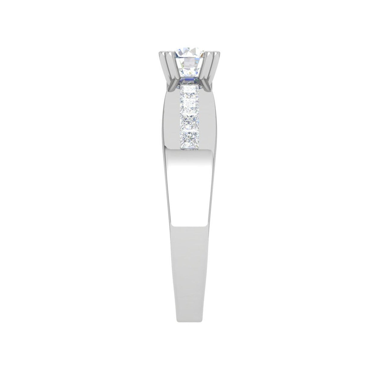 0.50 cts Pointer Solitaire Platinum Ring with Princess Cut Diamonds JL PT RC RD 275   Jewelove.US