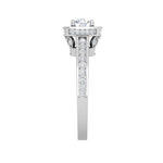 Load image into Gallery viewer, 0.50 cts Solitaire Square halo Diamond Split Shank Platinum Ring JL PT RH RD 177   Jewelove.US
