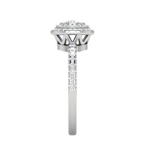 0.50 cts Solitaire Double Halo Diamond Shank Platinum Ring JL PT RH RD 257   Jewelove.US