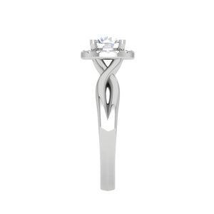 0.50 cts Solitaire Halo Diamond Shank Platinum Ring JL PT JRW2596MM   Jewelove.US