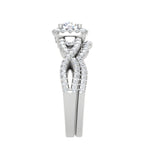 Load image into Gallery viewer, 0.50cts Solitaire Halo Diamond Twisted Shank Platinum Ring JL PT RV RD 163   Jewelove
