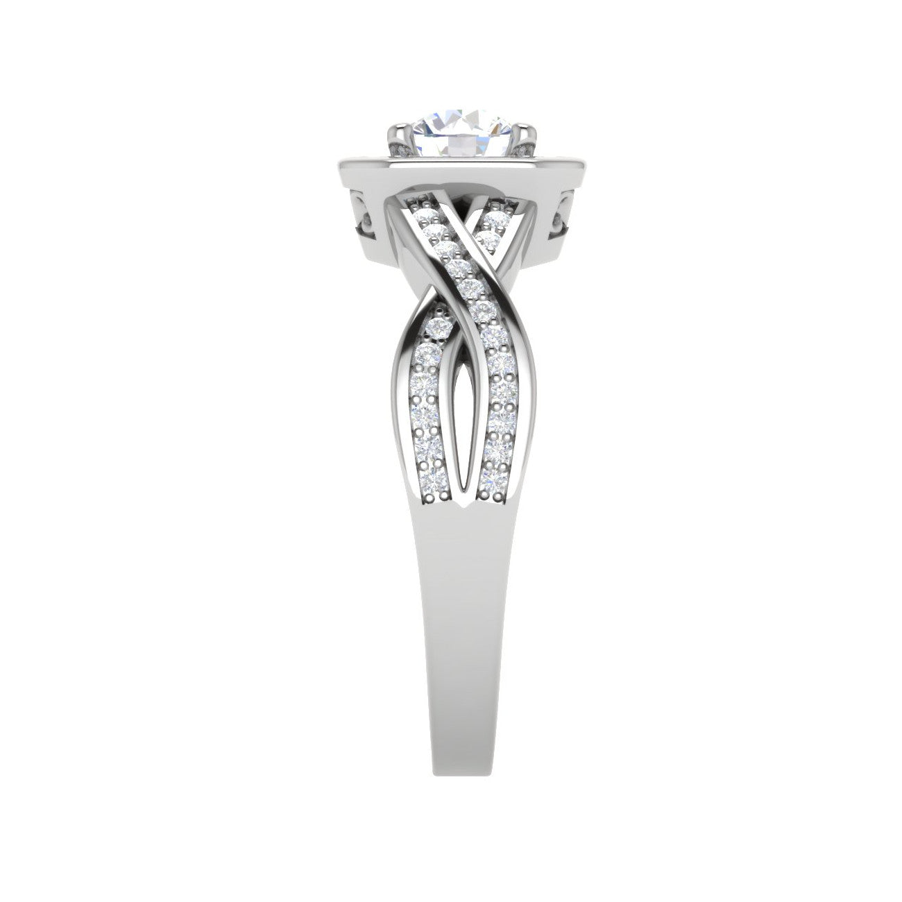 0.50 cts Solitaire Halo Diamond Split Platinum Diamonds Ring JL PT RH RD 304   Jewelove.US