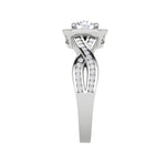 Load image into Gallery viewer, 0.50 cts Solitaire Halo Diamond Split Platinum Diamonds Ring JL PT RH RD 304   Jewelove.US
