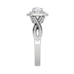 Load image into Gallery viewer, 0.50 cts Solitaire Double Halo Diamond Twisted Shank Platinum Ring JL PT RP RD 204   Jewelove.US
