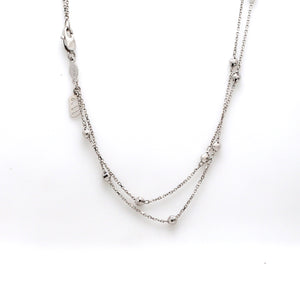 Japanese 2 Line Platinum Chain with Diamond Cut Balls JL PT CH 852-A   Jewelove.US