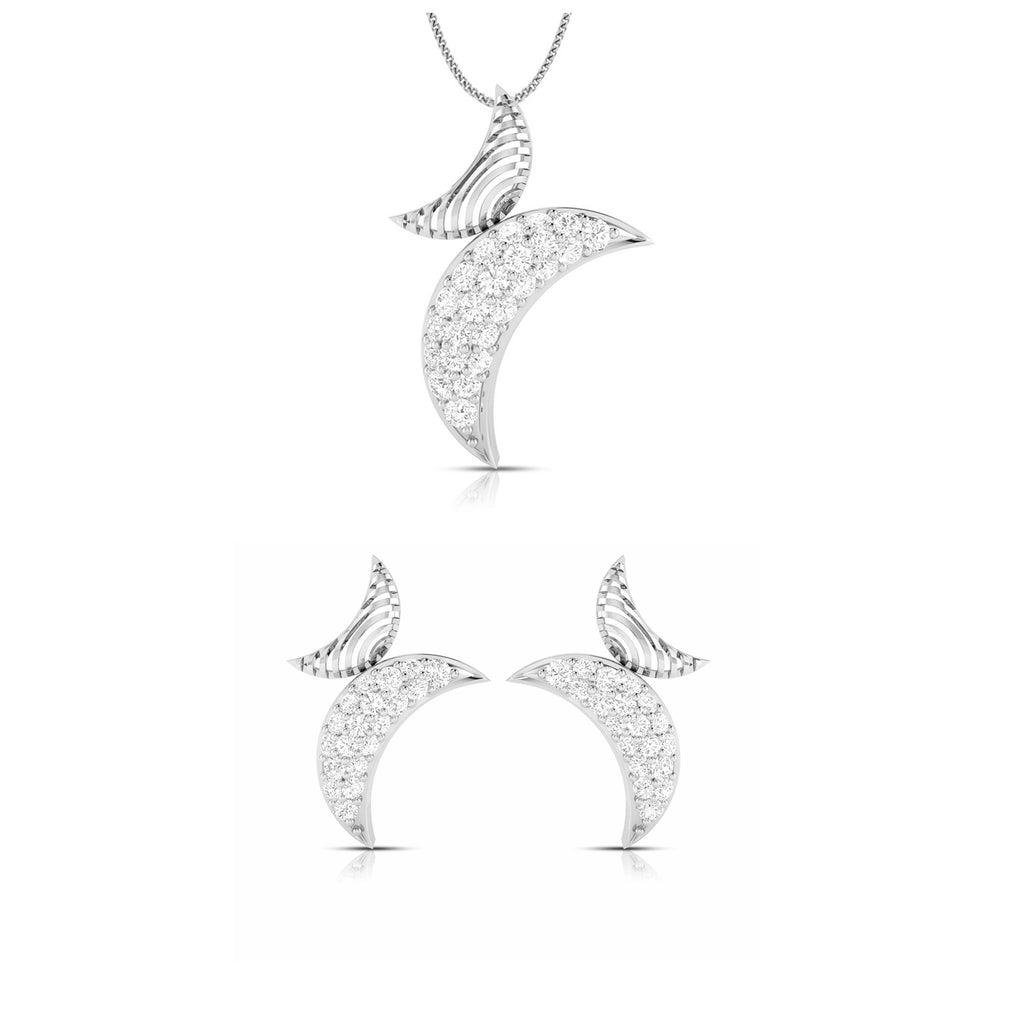 Platinum Diamond Pendant & Earrings JL PT P BT 35-C  Pendant-Set Jewelove.US