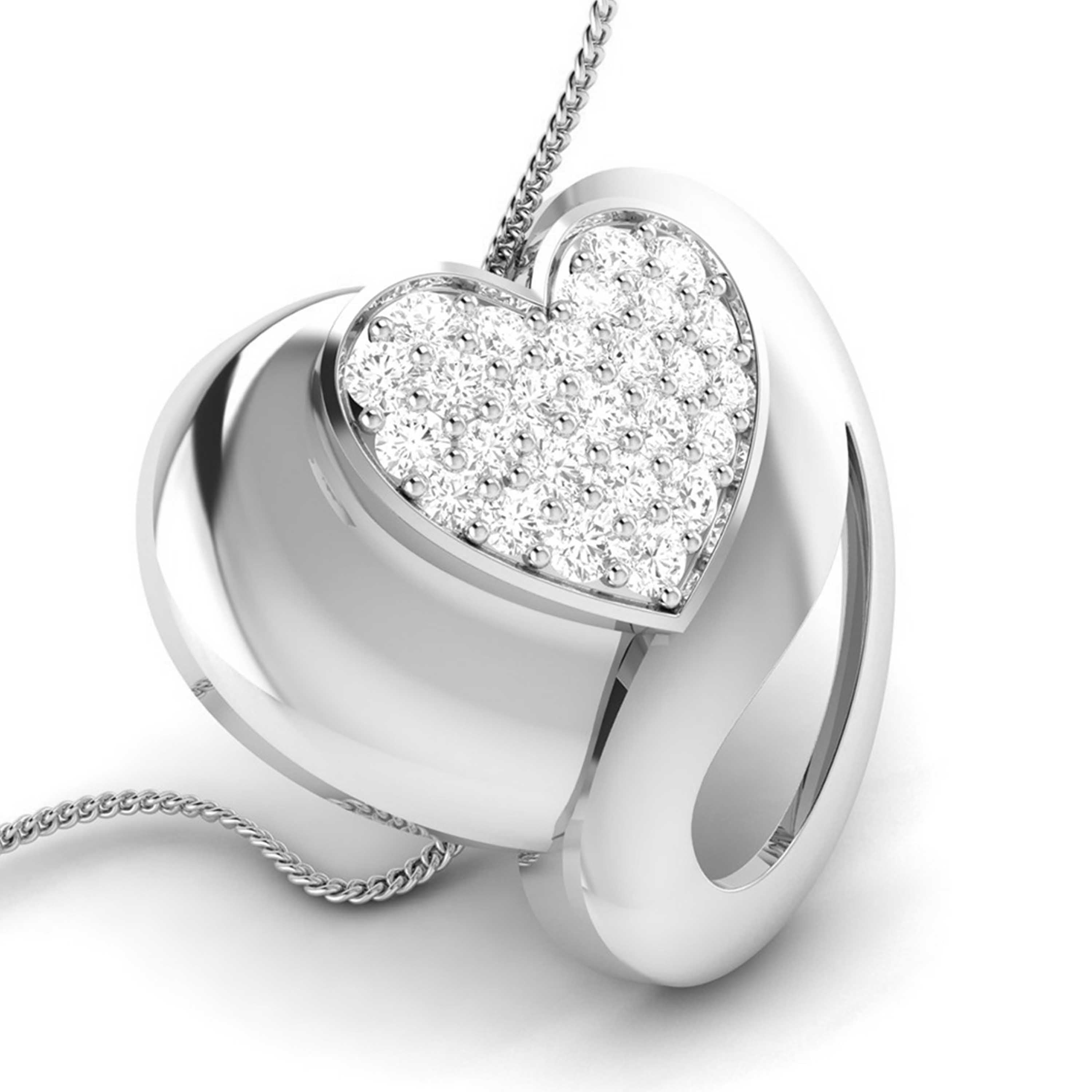 Platinum Diamond Heart Pendant Set JL PT P BT 38-B   Jewelove.US