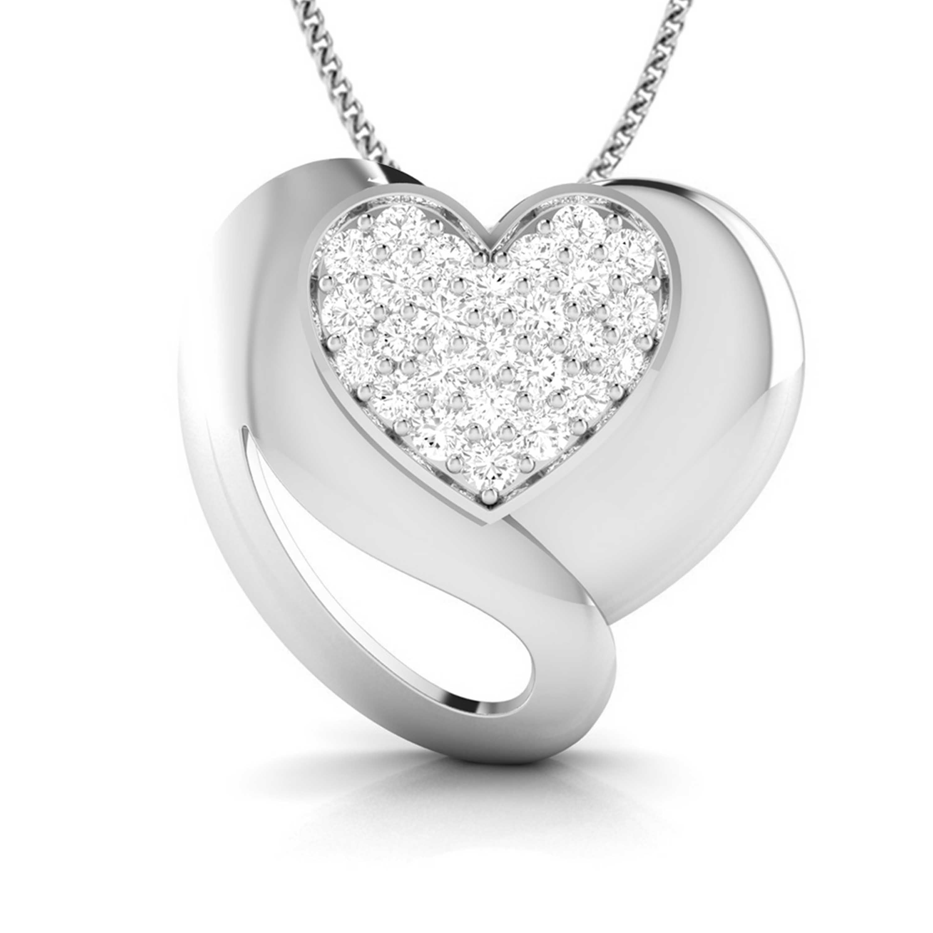 Platinum Diamond Heart Pendant Set JL PT P BT 38-B   Jewelove.US